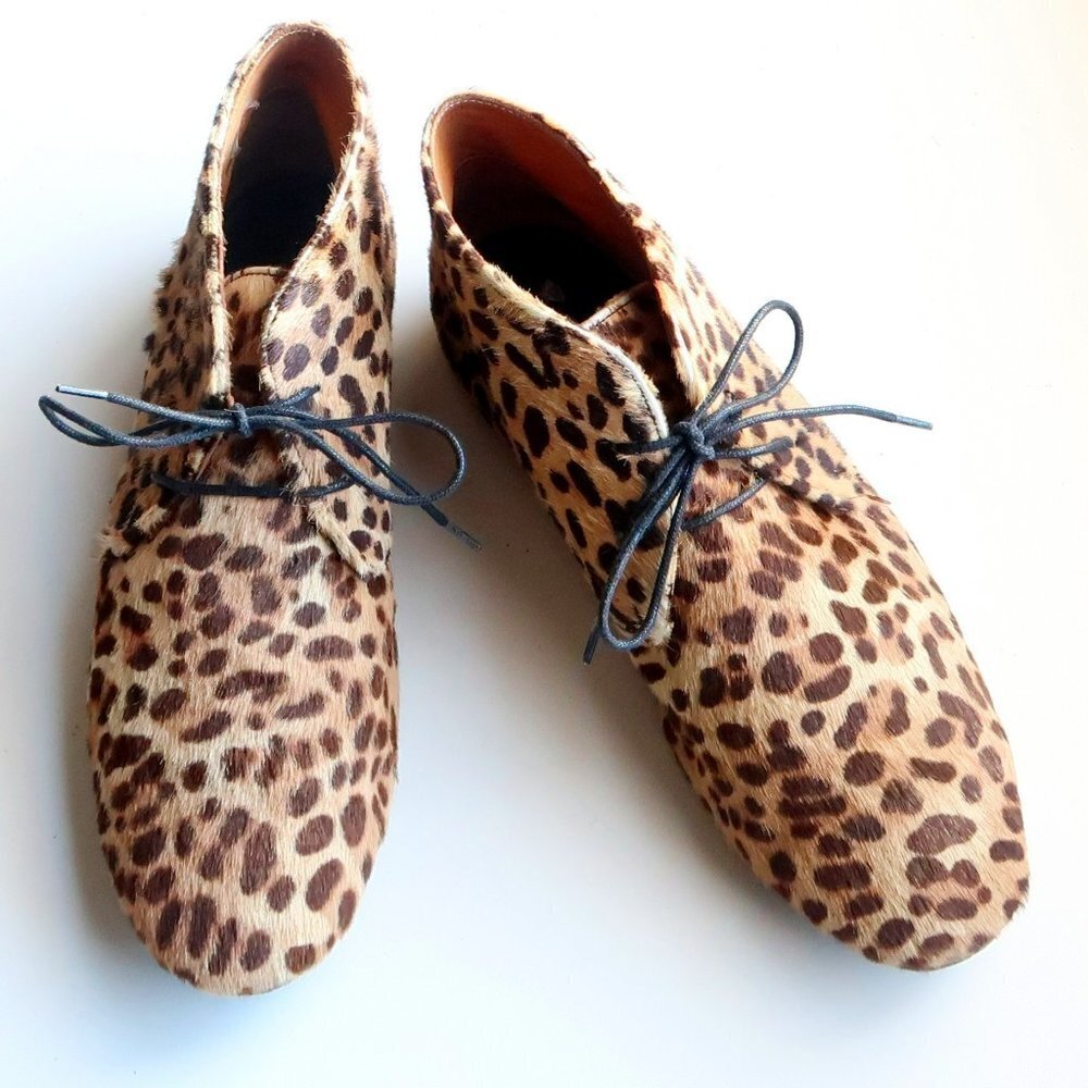 Isabel Marant Etoile Leopard Cheetah Calf Hair Lace-up Ankle Boots Booties 7.5 - Picture 16 of 16